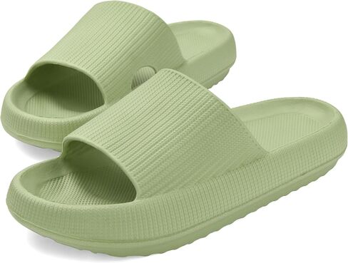 Cloud Slides for Women and Men, 1.7 Inch Thick Sole Pillow Slippers, Non-Slip EVA Quick-Dry Shower Sandals, Lightweight Cushioned House Slides for Indoor and Outdoor in Kuwait