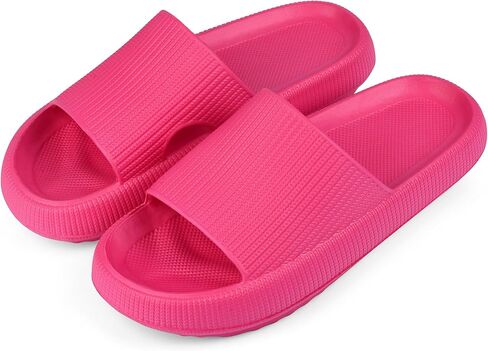 Cloud Slides for Women and Men, 1.7 Inch Thick Sole Pillow Slippers, Non-Slip EVA Quick-Dry Shower Sandals, Lightweight Cushioned House Slides for Indoor and Outdoor in Kuwait