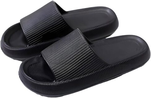 Cloud Slides for Women and Men, 1.7 Inch Thick Sole Pillow Slippers, Non-Slip EVA Quick-Dry Shower Sandals, Lightweight Cushioned House Slides for Indoor and Outdoor in Kuwait