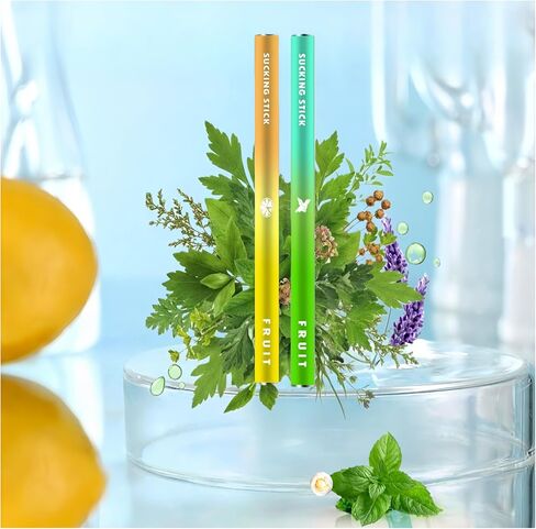 Natural Herbal Diffuser Pen, Non-Electric Anti-Aging Air Inhaler Set,Oral Fixation - Aromatherapy Scents for Relaxation & Focus Oral-Fixing Mint, Lemon, Craving Relief - 2 Pack in Kuwait
