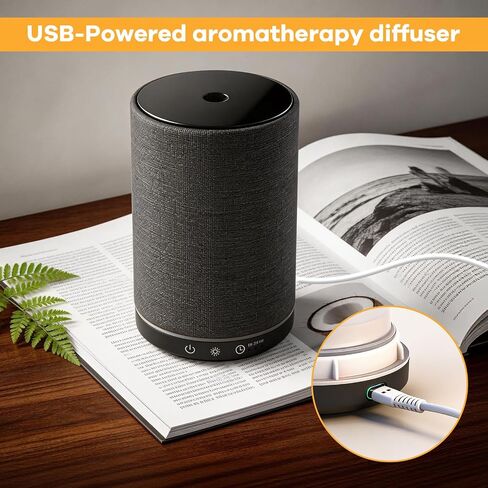 Essential Oil Diffuser with Fabric Cover 150ml Portable Aroma Diffuser Aromatherapy Oil Diffuser with 7 Colors LED, Scent Diffuser with Timer Function, Mini Humidifier for Bedroom Home Office in Saudi Arabia