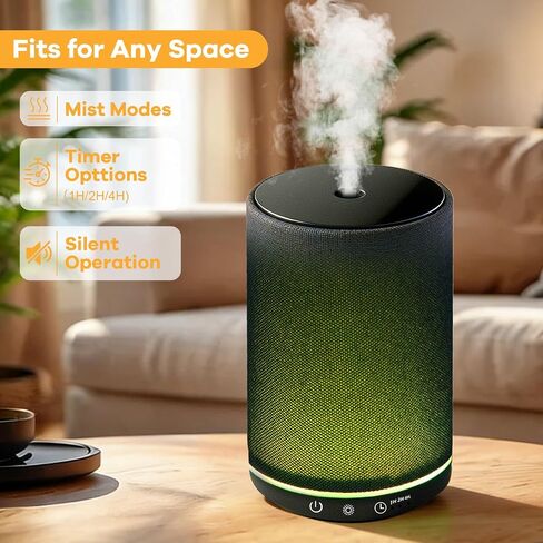 Essential Oil Diffuser with Fabric Cover 150ml Portable Aroma Diffuser Aromatherapy Oil Diffuser with 7 Colors LED, Scent Diffuser with Timer Function, Mini Humidifier for Bedroom Home Office in Saudi Arabia