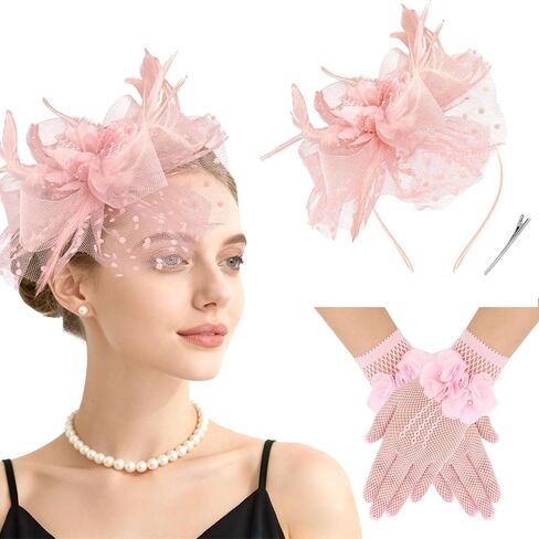 Mesh Hat, Headband, and Mesh Flower Gloves in Kuwait