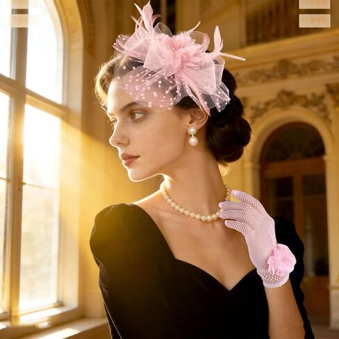 Mesh Hat, Headband, and Mesh Flower Gloves in Kuwait