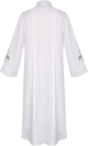 BLESSUME Unisex Clergy Worship Alb Vestments Robe with Cross Pattern in Kuwait