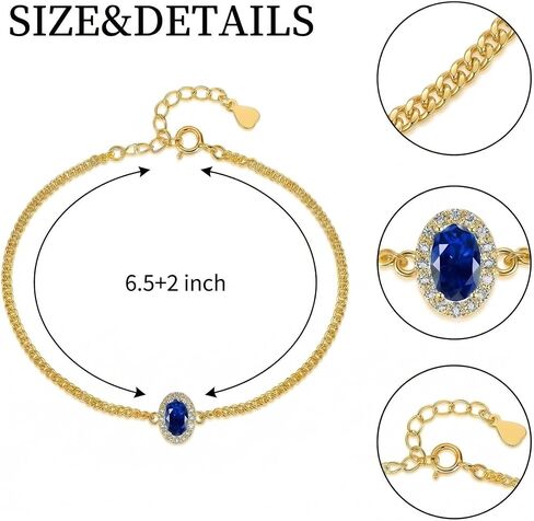 14K الذهب هالة البيضاوي جوهرة الميلاد أساور للنساء الذهب الأصفر الكوبية سلسلة أساور لهدايا عيد ميلادها لصديقة أمي in Kuwait