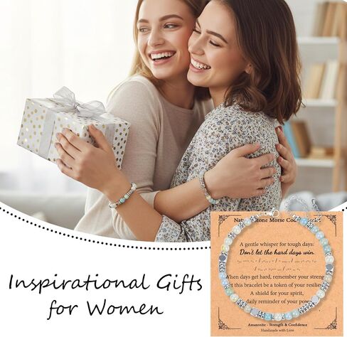 The Adventure Begins Bracelet for Women - Morse Code I Love You Bracelets with Card Inspirational Don't Let the Hard Days Win Jewelry Gifts for Girlfriend Bestie‌ Wife Graduation Birthday Mothers Day Anniversary‌ in Saudi Arabia