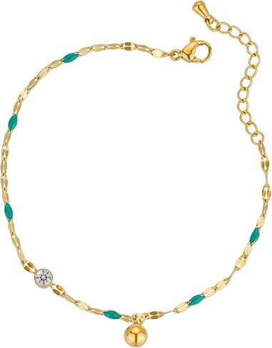 Stone Beads Bracelet for Women Dainty Stackable Green Bracelet Gold Turquoise Jewelry Mother's Day Gift for Mother in Saudi Arabia