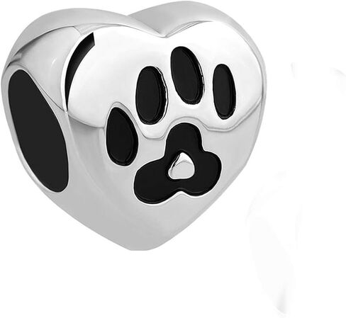 Women Love Heart Dog Mom Charm Compatible with Pandora Bracelets Necklaces Pendants Paw Print Pets Puppy Kitty Kitten Animal Family Birthday Christmas in Kuwait