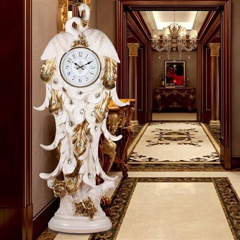 European-Style Living Room Floor Clock, Antique Pendulum Retro Home Lobby Harp Vertical Decor in Saudi Arabia