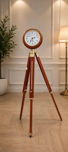 Luxury Grandfather Style Floor Clock, 73 Inch, Wooden, Handcrafted, Antique Folding Design, Roman Numerals, for Home Living Room Décor in Kuwait