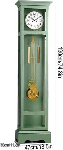 Mint Green Clocks Simple Pastoral Solid Wood Floor Clock European Fashion Large Table Home Decoration Vertical Pendulum Decor in Saudi Arabia