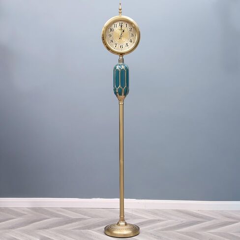 European Floor Vintage Clock Time Living Room Decoration High Standing Mute Sweep Stopwatch Home Decor in Saudi Arabia