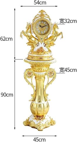Statue Floor Clock Modern Living Room Vertical Villa Galloping Horse Decoration Hall Retro Mute Decor in Saudi Arabia