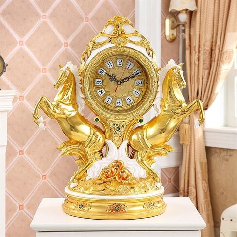 Statue Floor Clock Modern Living Room Vertical Villa Galloping Horse Decoration Hall Retro Mute Decor in Saudi Arabia