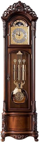 Solid Wooden Retro Floor Clock Living Room Vertical European Antique Statue Decoration Decor in Saudi Arabia