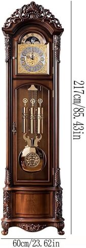 Solid Wooden Retro Floor Clock Living Room Vertical European Antique Statue Decoration Decor in Saudi Arabia