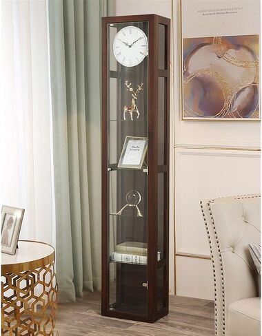 Vintage Wooden Floor Clock Retro Lightly Distressed Vertical Home Decor Aged Nickel Finish Pendulum Decor in Saudi Arabia