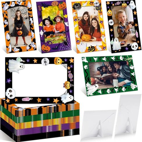 AmazingSpark 50 Pack Father's Day Picture Frame 4x6, Paper Photo Frames for Dad, Father's Day Photo Ornament Keepsake Gift, Assorted Gentleman Style Party Decorations for Family Classroom in Saudi Arabia