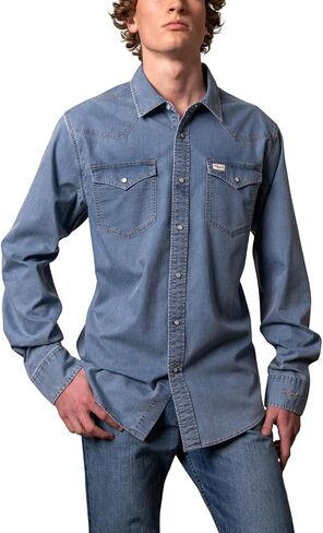 Kimes Ranch Men's Cleavon Long Sleeve Western Shirt, Pearl Snap Button Down, Coolmax Performance Fabric in Kuwait