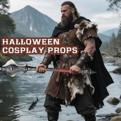 33.4 Inch Medieval Knight Foam Meteor Hammer Halloween Cosplay Costume Prop Mace Weapons Silver in Saudi Arabia