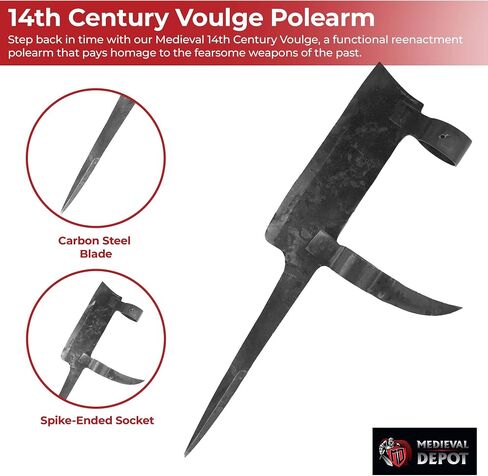 MedievalDepot 14th Century Voulge Polearm - Functional Replica Weapon for Historical Reenactments, Cosplay, and Collections in Saudi Arabia