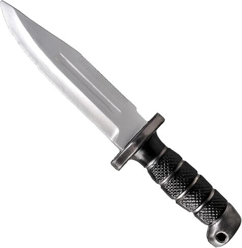 12" Foam Fake Knife Dagger Sword Prop Weapons,Realistic PU Soft Plastic Martial Arts Short Dagger Prop Accessory,LARP Cosplay Party Halloween Costume Christmas Birthday Gift Silver in Saudi Arabia
