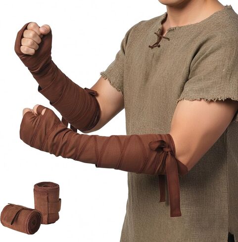 Medieval Hand Wraps Renaissance Bracers LARP, Cosplay, Halloween Costume Accessories, Historical Reenactment Gear in Saudi Arabia