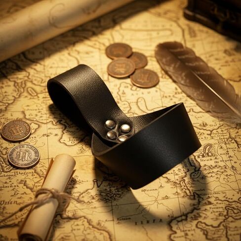 2 Pack PU Leather Sword Belt Holder Set, Adjustable Medieval & Renaissance Sword Frog for Waist Belt, Faux Leather Scabbard Belt Holder for Cosplay & Costume Brown, Black in Saudi Arabia