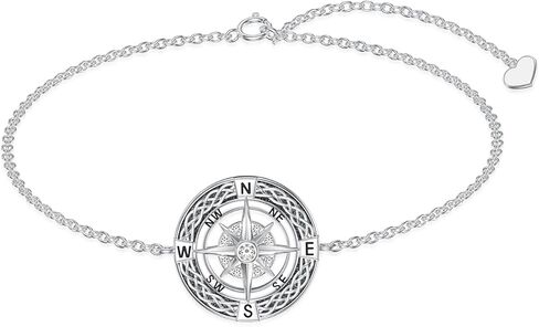 Diamond Compass Bracelet for Women 925 Sterling Silver Lab Grown Diamonds Jewelry Gifts for Mom Wife Girlfriend Daughter Sister Friend in Kuwait