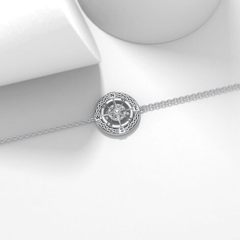 Diamond Compass Bracelet for Women 925 Sterling Silver Lab Grown Diamonds Jewelry Gifts for Mom Wife Girlfriend Daughter Sister Friend in Kuwait
