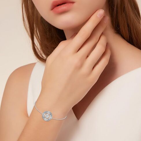 Diamond Compass Bracelet for Women 925 Sterling Silver Lab Grown Diamonds Jewelry Gifts for Mom Wife Girlfriend Daughter Sister Friend in Kuwait