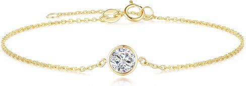 FANCIME 14k Solid Yellow Gold Moissanite Bracelet Fine Jewelry Anniversary Birthday Gifts for Women, 6.7"+ 1.2" Extender in Saudi Arabia