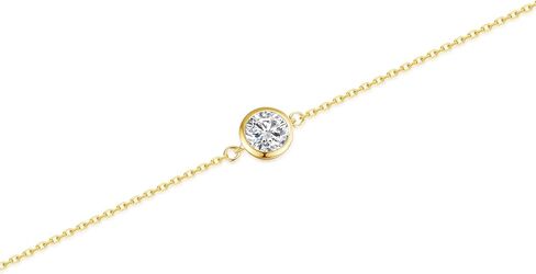 FANCIME 14k Solid Yellow Gold Moissanite Bracelet Fine Jewelry Anniversary Birthday Gifts for Women, 6.7"+ 1.2" Extender in Saudi Arabia