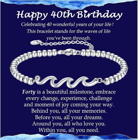 Birthday Gift for Mom Wife Grandma Daughter Friend Bestie Sister, Silver Wave Bracelet Gift for Woman Birthday Gifts Ideas, The Waves of Life We've Through Together Gift for Christmas Mothers Day in Saudi Arabia