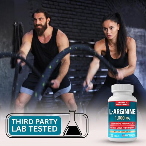 L-Arginine 1,000 mg - Essential Amino Acid & Nitric Oxide Precursor* - 120 Tablets, Non-GMO, Gluten Free, Made in USA in Saudi Arabia