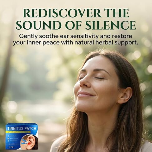 Tinnitus Relief for Ringing Ears, 50 Pcs Tinnitus Relief Patches, Gentle Ear Care Patches to Reduce Buzzing and Clicking, Natural Herbal, Comfortable Hearing Support for Women and Men in Saudi Arabia