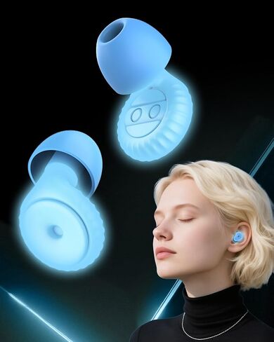 Hopihe Concert Ear Plugs, Glow in The Dark Reusable Silicone Earplugs, 25dB SNR Noise Reduction, High Fidelity Ear Plugs for Concerts, Festivals, Raves, Sleep, Travel, Study, Work, Blue in Saudi Arabia