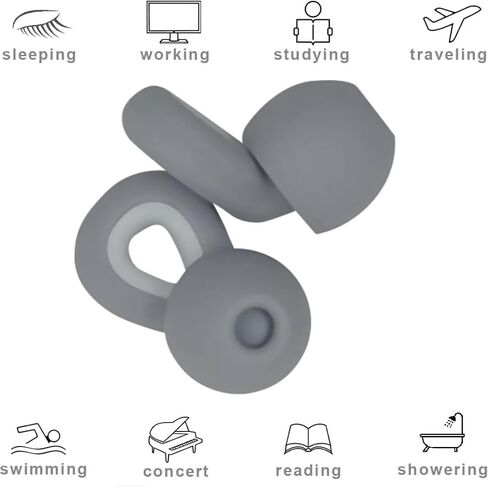 Ear Plugs for Sleeping, 1 Pair Ear Plugs for Sleeping Noise Cancelling Concert EarPlugs Silicone Noise Reduction Earplugs for Swimming, Working, Concert & 35dB in Saudi Arabia