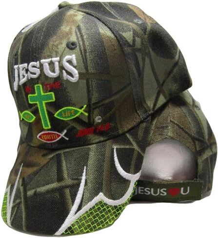 AES Jesus is The Way Life Truth Christ Christian Camo Camouflage Embroidered Cap Hat in Kuwait