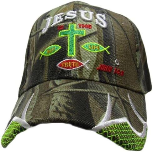 AES Jesus is The Way Life Truth Christ Christian Camo Camouflage Embroidered Cap Hat in Kuwait