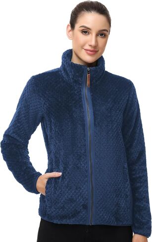 ANOTHER CHOICE Women's Ultra Soft Sherpa Fleece Jacket, Full Zip Coat, Lightweight Warm for Casual, Hiking & Travel in Saudi Arabia