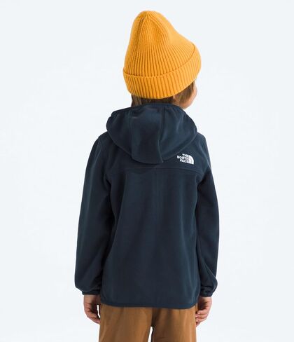 سترة بغطاء للرأس بسحاب كامل للأطفال من The North Face - سترة صوف خفيفة الوزن للأولاد والبنات، جيوب يد آمنة بسحاب، أزرق داكن، 6 in Kuwait