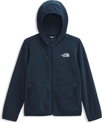سترة بغطاء للرأس بسحاب كامل للأطفال من The North Face - سترة صوف خفيفة الوزن للأولاد والبنات، جيوب يد آمنة بسحاب، أزرق داكن، 6 in Kuwait