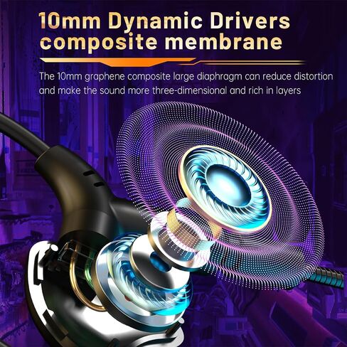 Gaming Earbuds with Adjustable Microphone 3.5mm Port Noise Canceling Gaming Headset Suitable for Cell Phones, laptops, Nintendo Switch, Xbox One, Desktop PCs, PlayStation 4/5 in Kuwait