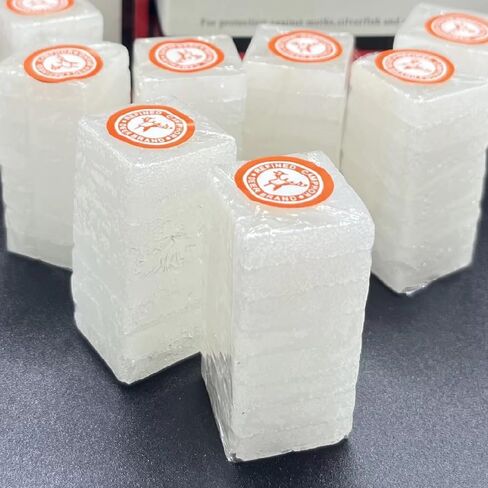 مكعبات الكافور الطبيعية من XUESONG، 64 قطعة من مكعبات الكافور النقي المكرر لبوجا الهندية، والكان للأغراض الدينية كابور لبوجا، والبخور العطري المنزلي طقوس هندية مثالية (300 جرام/10.58 أونصة) in Kuwait