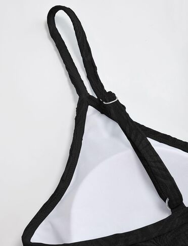 ZAFUL Women's High Waisted Bikini Sets Seashell Textured Two Piece Swimsuit V Neck Adjustable Straps Swim Bathing Suits in Kuwait
