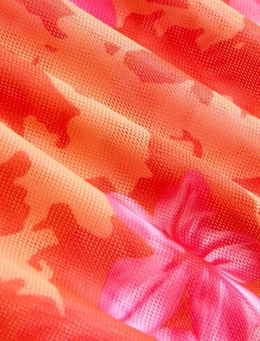 ZAFUL المرأة 3pcs ملابس السباحة الأزهار الرسن بيكيني الأعلى التعادل الجانب السفلي مع تغطية قصيرة شفافة تنورة in Kuwait