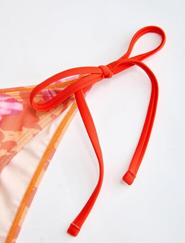 ZAFUL المرأة 3pcs ملابس السباحة الأزهار الرسن بيكيني الأعلى التعادل الجانب السفلي مع تغطية قصيرة شفافة تنورة in Kuwait