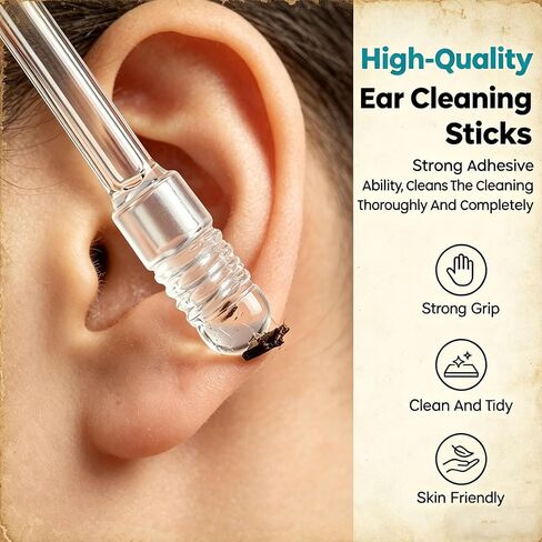 72 Pcs Earwax Swabs Ear Wax Tool, Reusable Adhesive Earwax Swabs, Gentle Ear Cleaning Stick Sticky Ear Cleaning Stick Gentle, Reusable Adhesive Ear Cleaning Sticks in Saudi Arabia